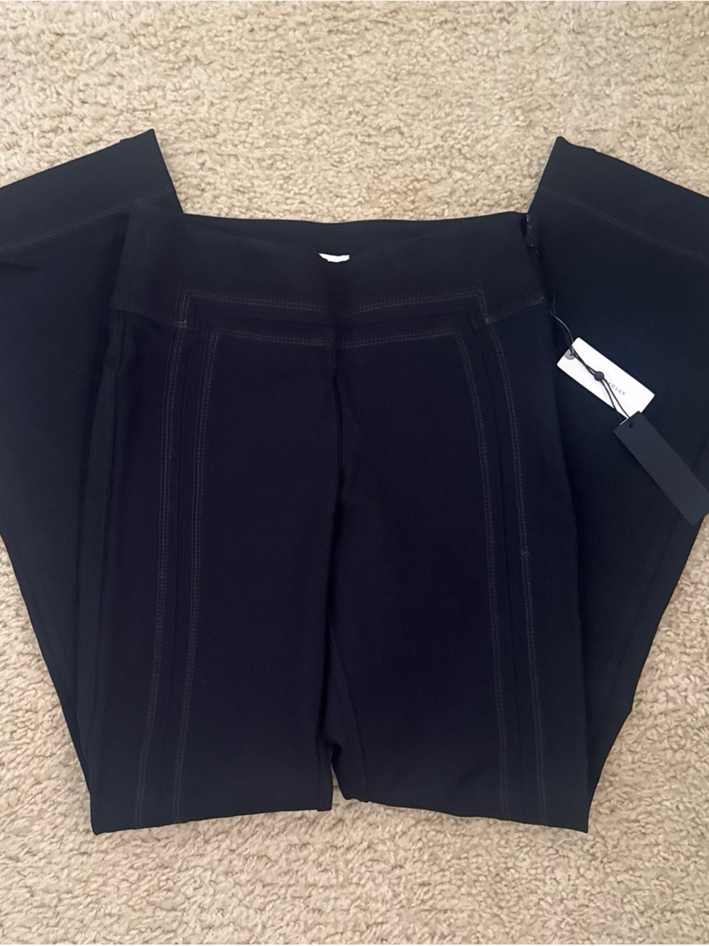 Anthropologie Black Ponte Kick Flare Leggings
